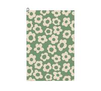 BEIANSHUO Vintage Groovy Flowers Golf Towel (16" X 24") with Carabiner Clip | Premium Microfiber Fabric | Golf Towel for Men and Women