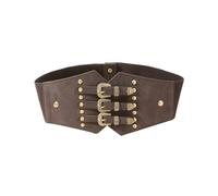 BEIBXHQQ 1 Piece Elastic Wide Belt, Studded Belt, Women's Wasp Belt, Corset Belt, Wasp Wide Elastic Corset, Women's Elastic Wide Belt (Brown)