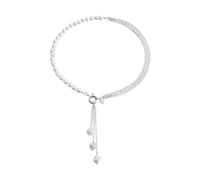 BEIBXHQQ 1 Piece Imitation Pearl Pendant Necklace, Freshwater Pearl Necklace, Pearl Necklace Pendant, Pearl Pendant Chain, Geometric Multi-layer Chain Necklace