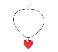 BEIBXHQQ 1 Piece Love Collarbone Chain, Retro Necklace, Heart-Shaped Pendant Necklace, Peach Heart Necklace, Women's Necklace, Red Heart-Shaped Necklace, Suitable for Birthdays, Parties, Dances