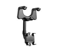 BEIBXHQQ 1 Piece Multifunctional Car Mobile Phone Holder, Telescopic Rotatable Rearview Mirror Holder (Black)