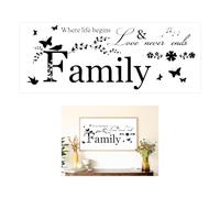 BEIBXHQQ 1 Piece Sticker, Family Letter Sticker, Wall Art Sticker, Creative Art Sticker, Living Room Wall Sticker, Vinyl Wall Sticker, Suitable for Living Room, Bathroom, Bedroom, Kitchen Wall Sticker