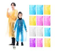 BEIBXHQQ 12 Pieces Waterproof Poncho Family Pack, Disposable Poncho, Emergency Raincoat, Women's Waterproof Poncho, Poncho Family Pack, Suitable for Adults, Children