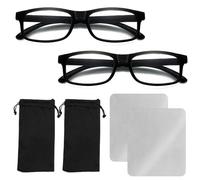 BEIBXHQQ 2 Piece Reading Glasses Set, Reading Glasses 2.0, Fashionable Glasses, Zoom Glasses, Thin Optical Reading Glasses, Square Glasses, Supplementary Glasses, Unisex
