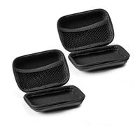 BEIBXHQQ 2 Pieces Headphone Storage Bag, Carrying Case, Eva Box, Mini Hard Case (Black)