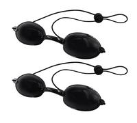 BEIBXHQQ 2 Pieces Laser Goggles, Safety Goggles, UV Protection, Black, Wide Edges, Curved Design, Adjustable Rubber Strap, Suitable for Beauty Treatments