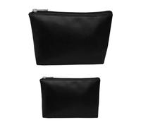 BEIBXHQQ 2 Pieces Leather Cosmetic Bag, Women's Cosmetic Bag, Small Cosmetic Bag, Zippered Pocket, Cosmetic Bag Travel, Flat Cosmetic Bag for Women, Small Toiletry Bag, Cosmetic Bag Pu