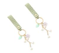 BEIBXHQQ 2 Pieces Linghua Mobile Phone Keychains, Women's Leather Keychains, Women's Car Keychains, Keychain Aesthetics For Girls, Lace Keychains