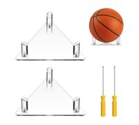 BEIBXHQQ 2 Pieces Triangle Display Stand with 2 Pieces Screwdriver, Basketball Display Stand, Transparent Storage Rack, Acrylic Stand for Football, Basketball, Rugby