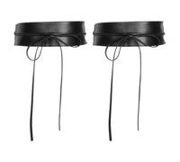 BEIBXHQQ 2 Pieces Women's Belts, Women's Leather Belts, Black Wide Belts, Elastic Wide Belts, Waist Wrap Belts, Women's Dress Wide Belts, Corset Belts, Women's Pirate Accessories