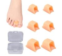 BEIBXHQQ 3 Pairs of Toe Straighteners, 1 Piece Storage Box, Hammer Toe Straighteners, Hammer Toe Splints, Toe Separators, Bunion Protectors, Toe Correction (Skin Tone)
