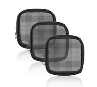 BEIBXHQQ 3 Pieces Black Square Mesh Bag, Handbag Small Cosmetic Bag, Small Travel Bag, Small Toiletry Bag, Mini Cosmetic Bag, Fashionable Pouch, Small Zipper Bag, Small Mesh Bag