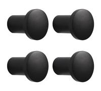 BEIBXHQQ 4-Piece Aluminum Alloy Round Coat Hooks, Wall Mounted, Black