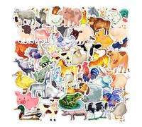 BEIBXHQQ 50 Farm Stickers, Farm Animal Decoration, Decorative Stickers, Item Decoration for Boys and Girls