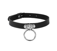 BEIBXHQQ Black Leather Gothic Punk Choker Collar