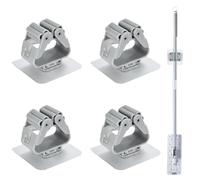 BEIBXHQQ Pack of 4 Mop Holder Hooks, Broom Stand No Drilling, Self-Adhesive Broom Stand, Broom Wall Hanging Stand, Mop Holder, Self-Adhesive Broom Stand Wall (6 x 6 Transparent Grey)