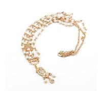BEIBXHQQ White Bead Forehead Chain, Bohemian Layered Headpiece, Pearl Tassel Bridal Headband, Suitable for Wedding, Masquerade, Cosplay