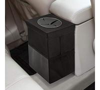 Beicarin Car Trash Can with Lid - Car Trash Bag Hanging with Storage Pockets Collapsible and Portable Car Garbage Bin, Leak-Proof Car Organizer, 7L Large Capacity Multipurpose Trash Bin for Car