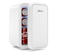 BEICHEN 6 Liter/8 Can Mini Fridge Portable Fridge Warmer Compact Refrigerators for Food Car Bedroom (White)