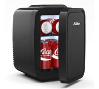 BEICHEN Mini Fridge, 4 Liter/6 Can Portable Cooler and Warmer Refrigerator for Bedroom, Office and Car, Great for Food, Drinks, Cosmetics(Black)