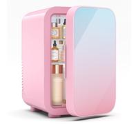 BEICHEN Mini Fridge, 6 Liter/8 Can Portable Thermoelectric Refrigerator, 110V AC/DC Portable Thermoelectric Cooler and Warmer for Skincare, Cosmetics, Drinks, Food