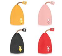 beidaiby 4PCS Key Pouch,Key Holder Cute Creative Cartoon,Pull Type Leather Keys Bag,Portable Car Keys Covers for Men Women,Concealed Durable Keyring Case,For Family,Friends,Colleagues and Relatives