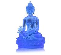 BEIEM Tibetan Medicine Buddha Statue,Translucent Resin Buddha Sculpture Decor Spiritual Decor Collectible -Blue
