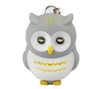 Beierte Novelty Cute Owl LED KeyChain Keyring Torch With Light & Sound (Gray)