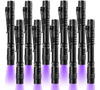 Beieverluck 10 Pack UV Black Light Flashlight Mini 395nm Pen Light with Clip LED Handheld Blacklight Detector for Leak Pet Urine Hotel Inspection Dry Stain and Bed Bug, Large