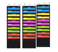 Beifenl 3Pcs Scrapbook Paper Hanging Paper Paper Storage Bags 12 X 12 Inch with Door Hooks for Scrapbooking, Cardstock