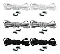 beifon 6 Pairs No Tie Elastic Laces for Adults/Kids Trainers Elastic Running Laces with Metal Lock No Tie Shoe Laces Tieless Laces for All Shoes Universal-Shoelaces Replacements