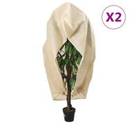 (beige, 1.2 x 1.8 m/ 2 pcs) vidaXL Plant Fleece Covers with Zip Outdoor Garden Frost Protection 70 g/m²