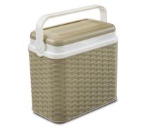 (Beige) 10 Litre Rattan Small Cooler Box with 1 Ice Pack