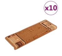 (beige, 10 pcs/Rectangular) vidaXL Self-adhesive Stair Mats Carpet Stair Treads Stair Step Protector Rug