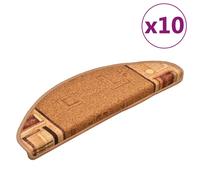 vidaXL Stair Mats Self-adhesive 10 pcs 65x21x4 cm Beige