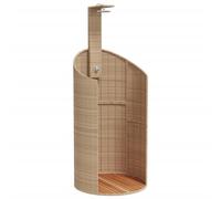 (beige, 100 x 100 x 241.5 cm) vidaXL Outdoor Shower Garden Beach Pool Shower Poly Rattan and Acacia Wood