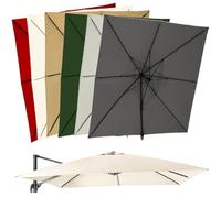 Beige 10x13FT Cantilever Patio Umbrella Canopy Replacement - Offset Hanging Market Umbrella Top Cover for Outdoor Garden, Deck, Pool, and Patio Use (4x3m, 13x9.8ft)