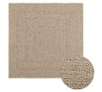 vidaXL beige polypropylene rug/floor mat 120x120cm - jute look indoor outdoor carpet - easily cleaned, UV resistant