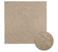 (beige, 120 x 120 cm/round design) vidaXL Rug Floor Carpet for Indoor and Outdoor Door Mat Kitchen Rug Jute Look