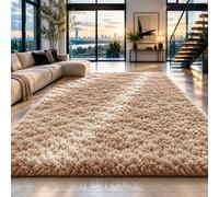 (Beige, 120cm x 170cm (4ft x 5ft 8")) Non Slip Rugs Shaggy Fluffy Rugs Runners & Bath Door Mats