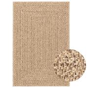 (beige, 140 x 200 cm/rectangular design) vidaXL Rug Floor Carpet for Indoor and Outdoor Door Mat Kitchen Rug Jute Look