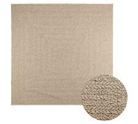 vidaXL Rug - Beige Jute Look, Indoor/Outdoor Polypropylene, Rectangular 240 x 240 cm