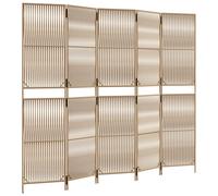 (beige, 245 x 200 cm) vidaXL Room Divider Outdoor Privacy Screen Foldable Balcony Screen Poly Rattan