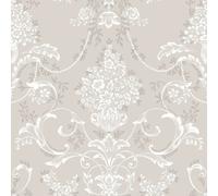 (Beige 260253) Amelie Damask Floral Wallpaper Flowers Wallpaper