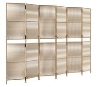 (beige, 294 x 200 cm) vidaXL Room Divider Outdoor Privacy Screen Foldable Balcony Screen Poly Rattan