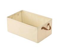 Beige 2Pc Foldable Clothes Storage Box For Closet Organiser With Handles For Wardrobe