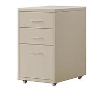 Beige 3 Drawer Rolling File Cabinet Mobile Under Desk Storage Solution for Home & Office Compact Metal Design for Files & Supplies nization