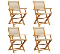 (beige, 4 pcs) vidaXL Garden Chairs Seating 2 pcs Beige Solid Wood Acacia and Polypropylene