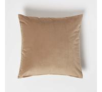 Luxury Soft Velvet Cushion Homescapes Beige 45cm x 45cm