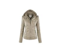 (Beige, 4xL) Winter Faux Leather Jacket Women Casual Basic Coats 2022 Ladies Basic Jackets Waterproof Windproof Coats Female Ropa De Mujer